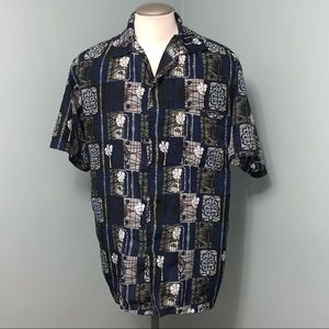 WAVES Hawaiian Tropical button down shirt men’s XL short sleeve cruise wear